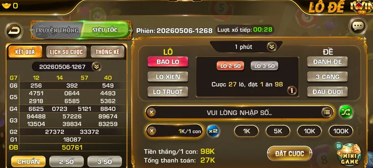 Lô Đề Siêu Tốc Tại IWin Club Hướng Dẫn Cách Chơi Và Mẹo Đặt Cược
